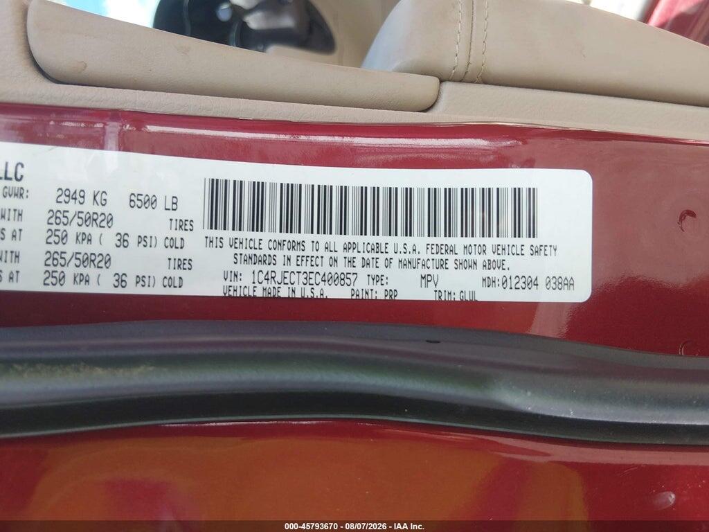 1C4RJECT3EC400857 2014 JEEP GRAND CHEROKEE photo no. 9