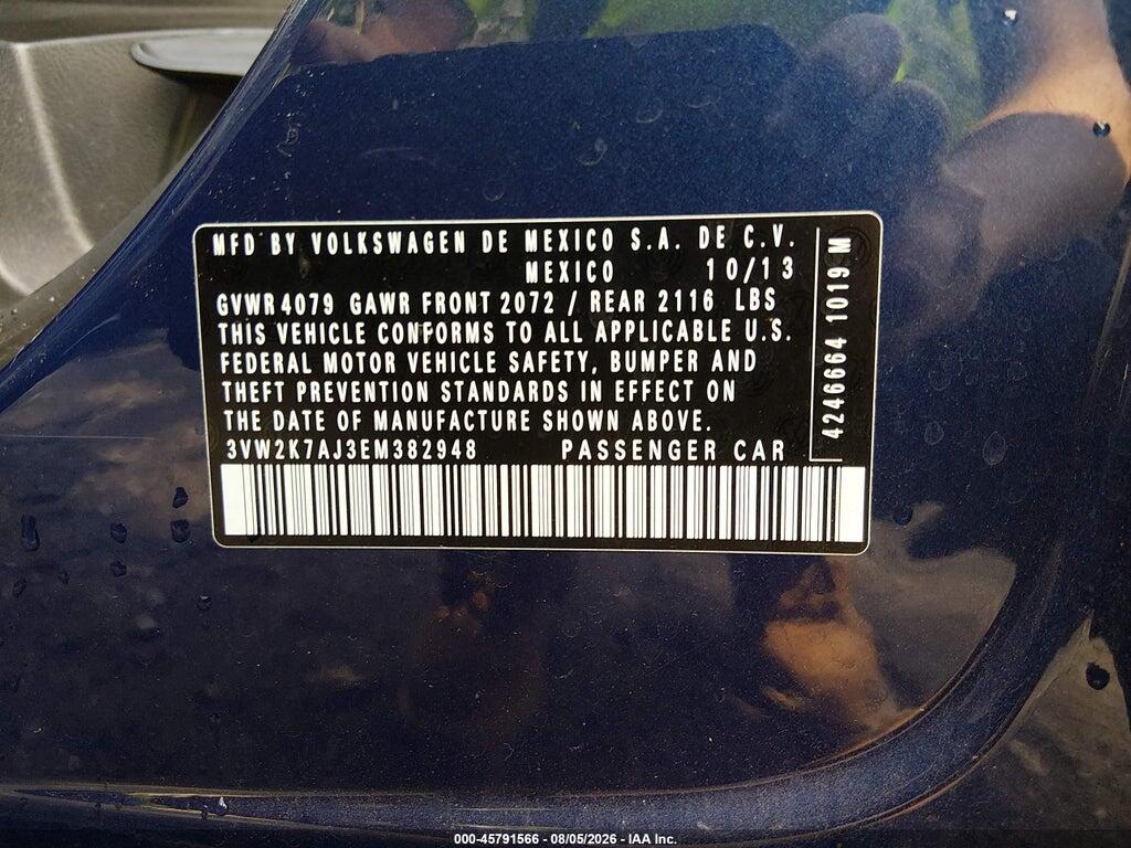 3VW2K7AJ3EM382948 2014 VOLKSWAGEN JETTA photo no. 9