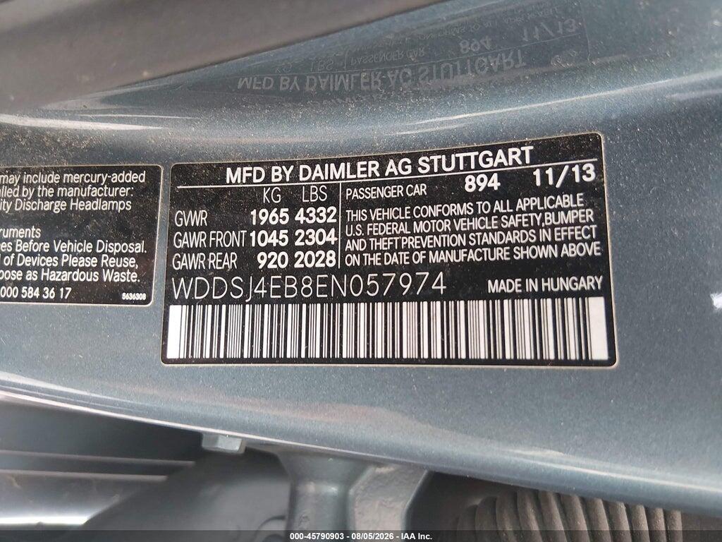 WDDSJ4EB8EN057974 2014 MERCEDES-BENZ CLA 250 photo no. 9