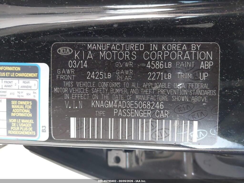 KNAGM4AD3E5068246 2014 KIA OPTIMA HYBRID photo no. 9