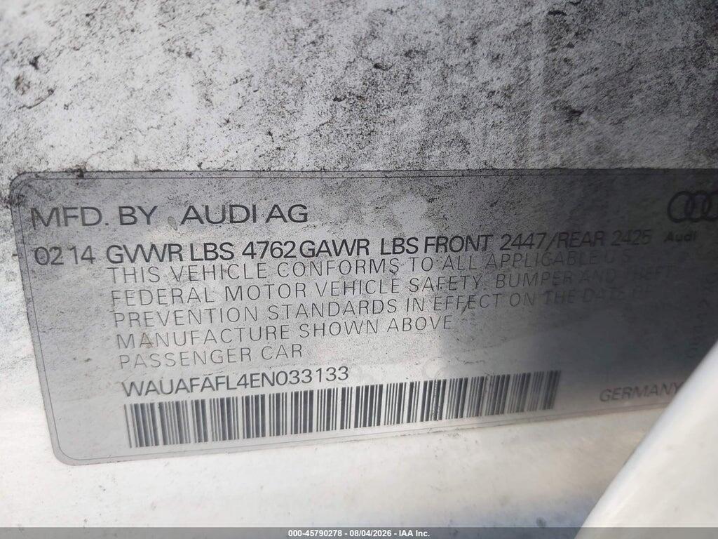 WAUAFAFL4EN033133 2014 AUDI A4 photo no. 9