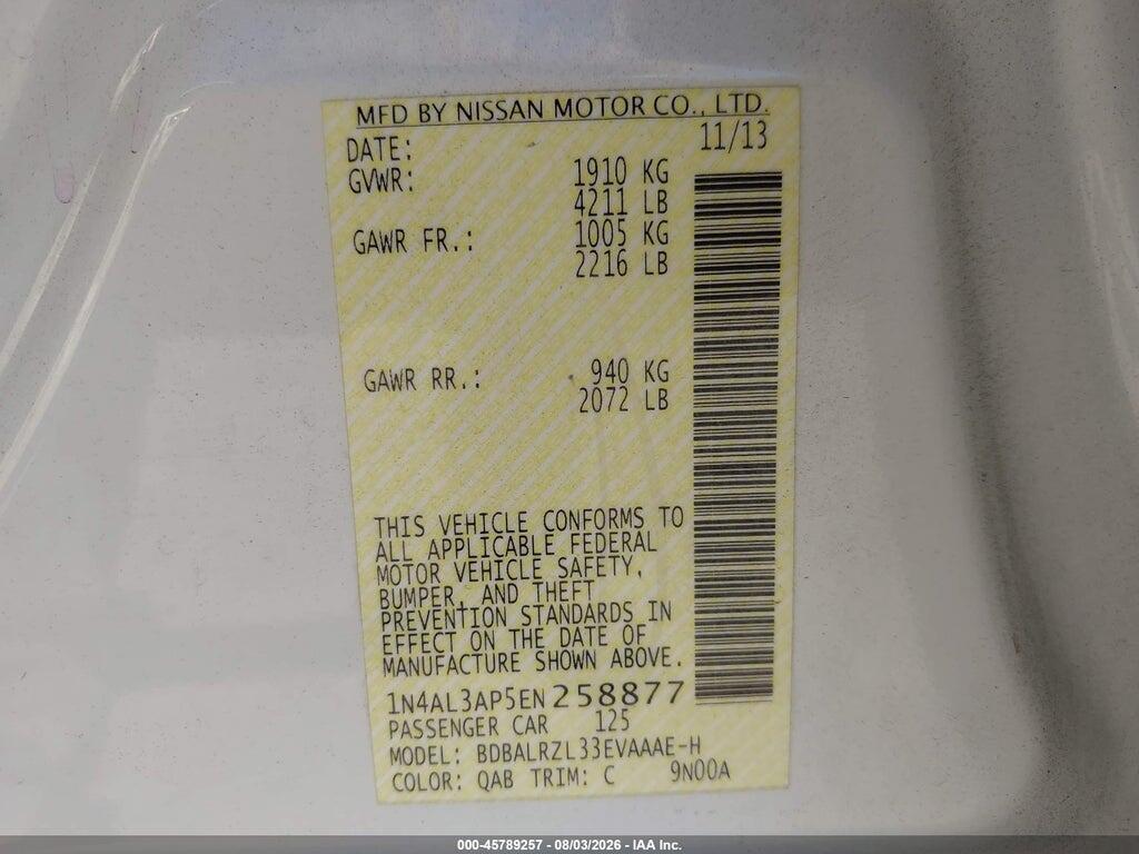 1N4AL3AP5EN258877 2014 NISSAN ALTIMA photo no. 9