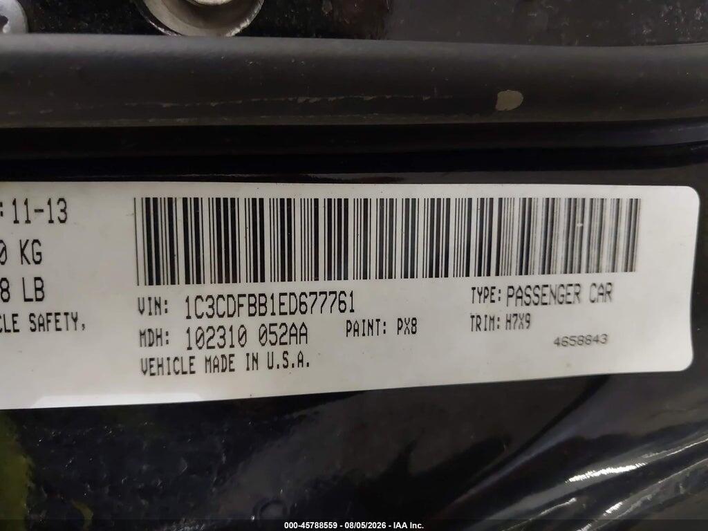 1C3CDFBB1ED677761 2014 DODGE DART photo no. 9