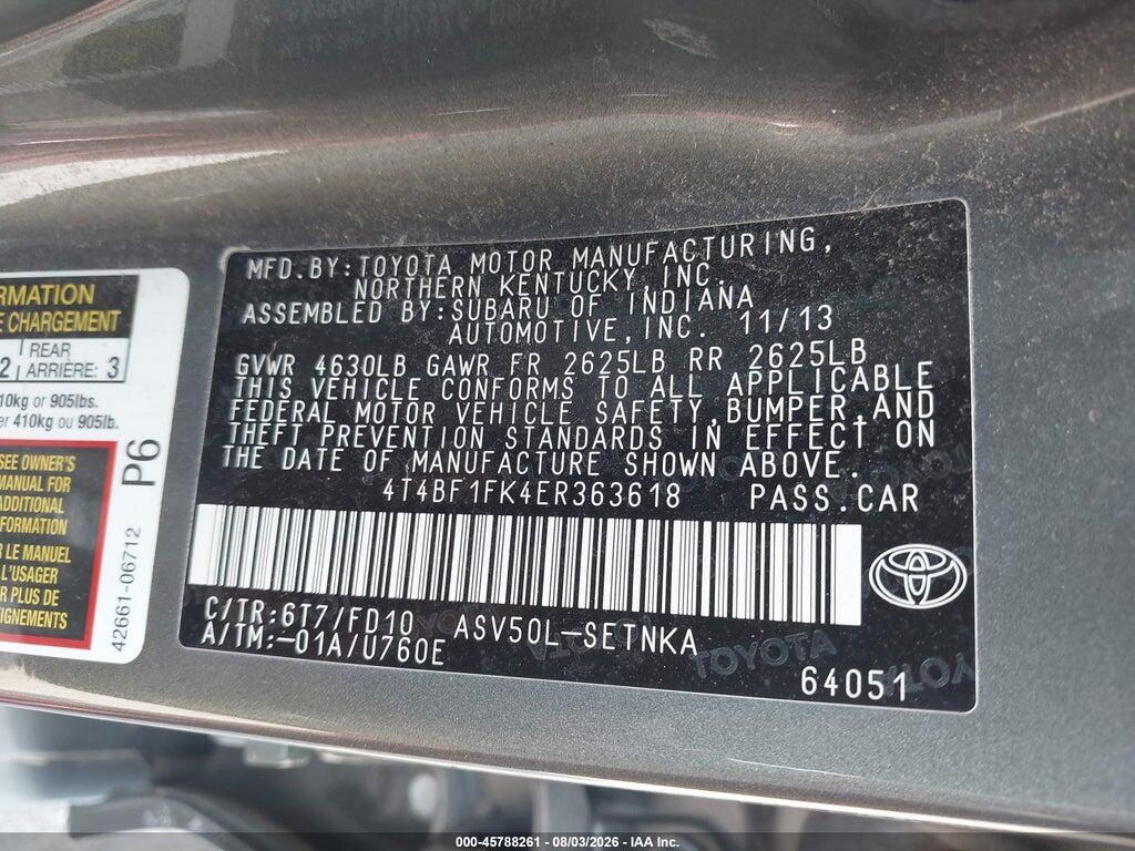 4T4BF1FK4ER363618 2014 TOYOTA CAMRY photo no. 9