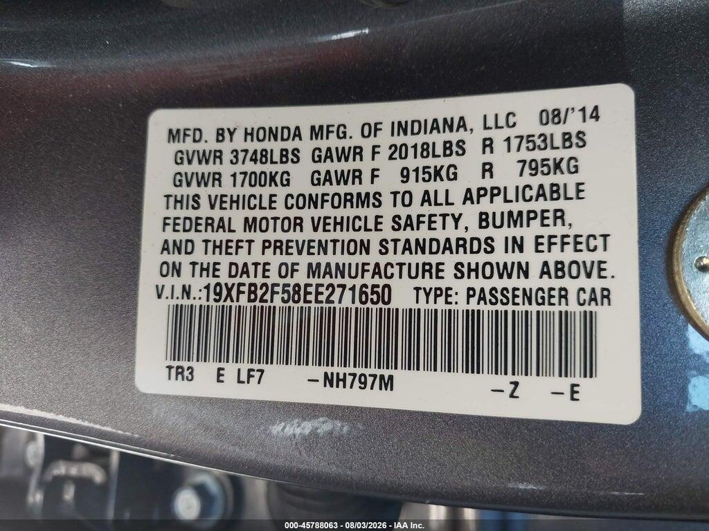 19XFB2F58EE271650 2014 HONDA CIVIC photo no. 9