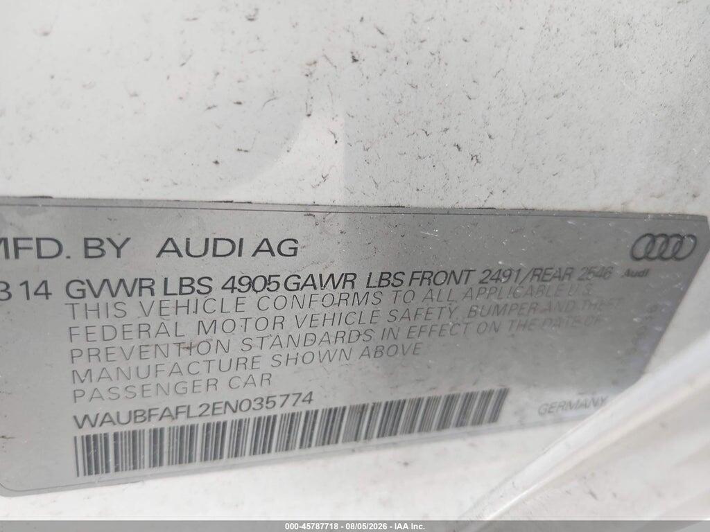 WAUBFAFL2EN035774 2014 AUDI A4 photo no. 9