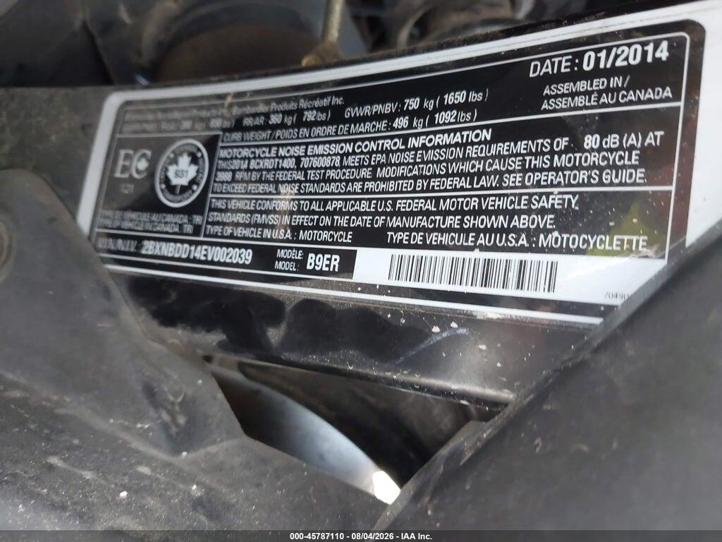2BXNBDD14EV002039 2014 CAN-AM SPYDER ROADSTER photo no. 10