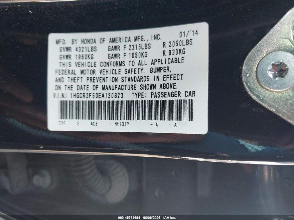 1HGCR2F50EA120823 2014 HONDA ACCORD photo no. 9