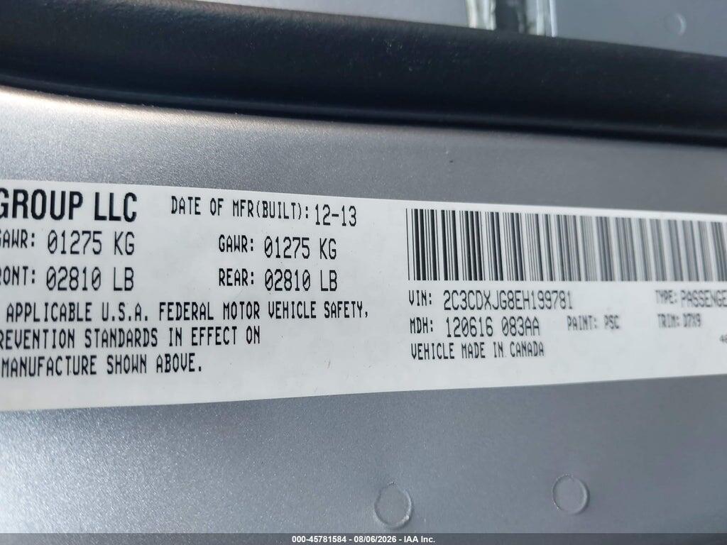 2C3CDXJG8EH199781 2014 DODGE CHARGER photo no. 9