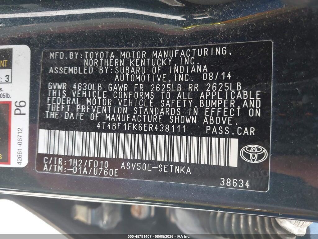 4T4BF1FK6ER438111 2014 TOYOTA CAMRY photo no. 9