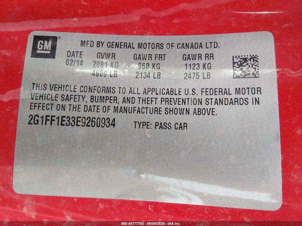 2G1FF1E33E9260934 2014 CHEVROLET CAMARO photo no. 9