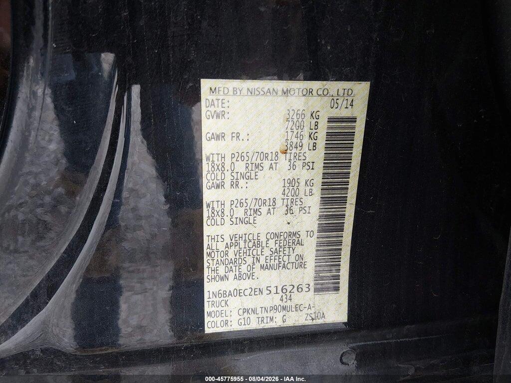 1N6BA0EC2EN516263 2014 NISSAN TITAN photo no. 9