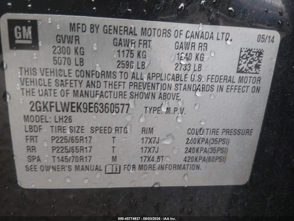 2GKFLWEK9E6360577 2014 GMC TERRAIN photo no. 9