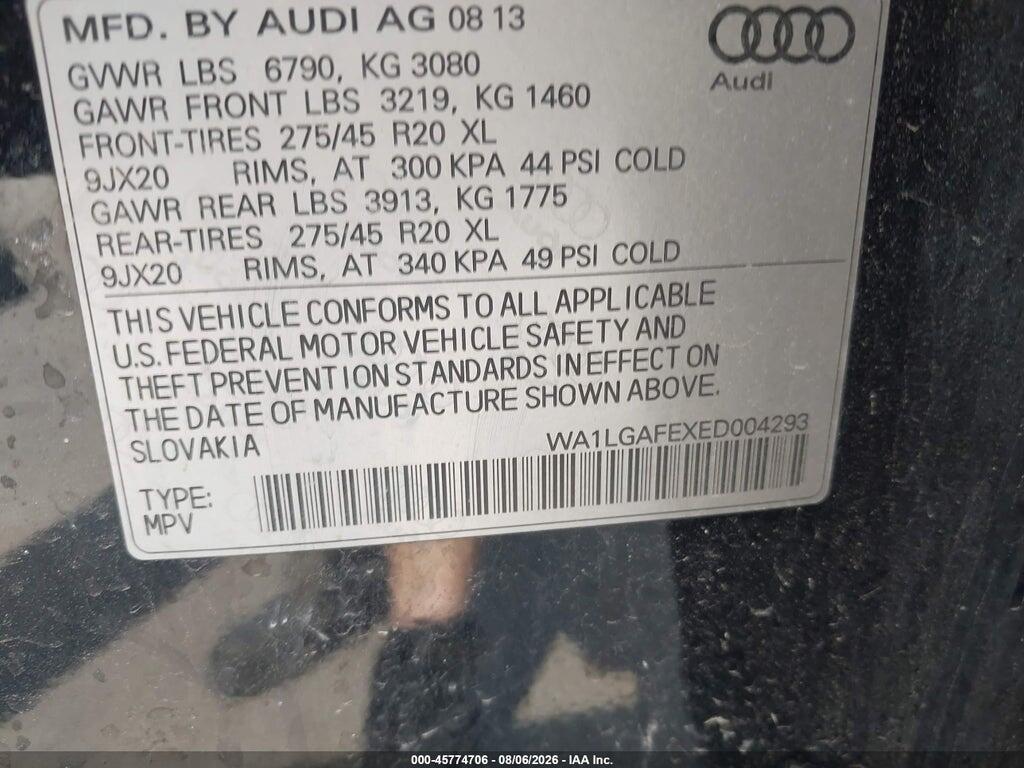 WA1LGAFEXED004293 2014 AUDI Q7 photo no. 9