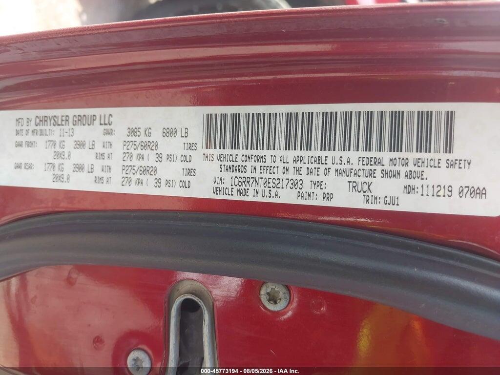 1C6RR7NT0ES217303 2014 RAM 1500 photo no. 9