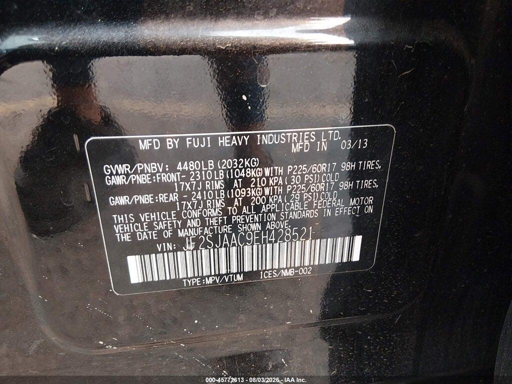 JF2SJAAC9EH428521 2014 SUBARU FORESTER photo no. 9