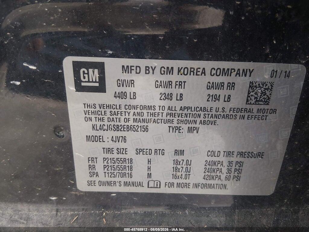 KL4CJGSB2EB652156 2014 BUICK ENCORE photo no. 9