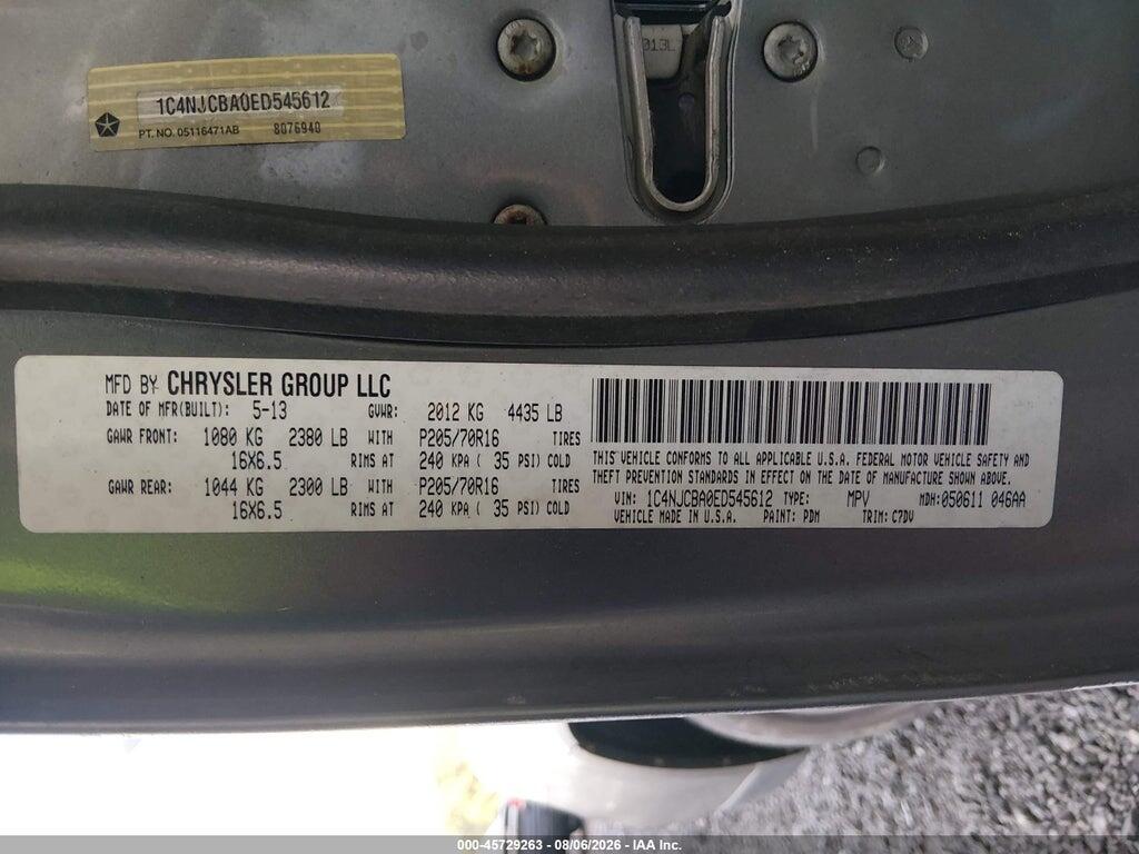 1C4NJCBA0ED545612 2014 JEEP COMPASS photo no. 9