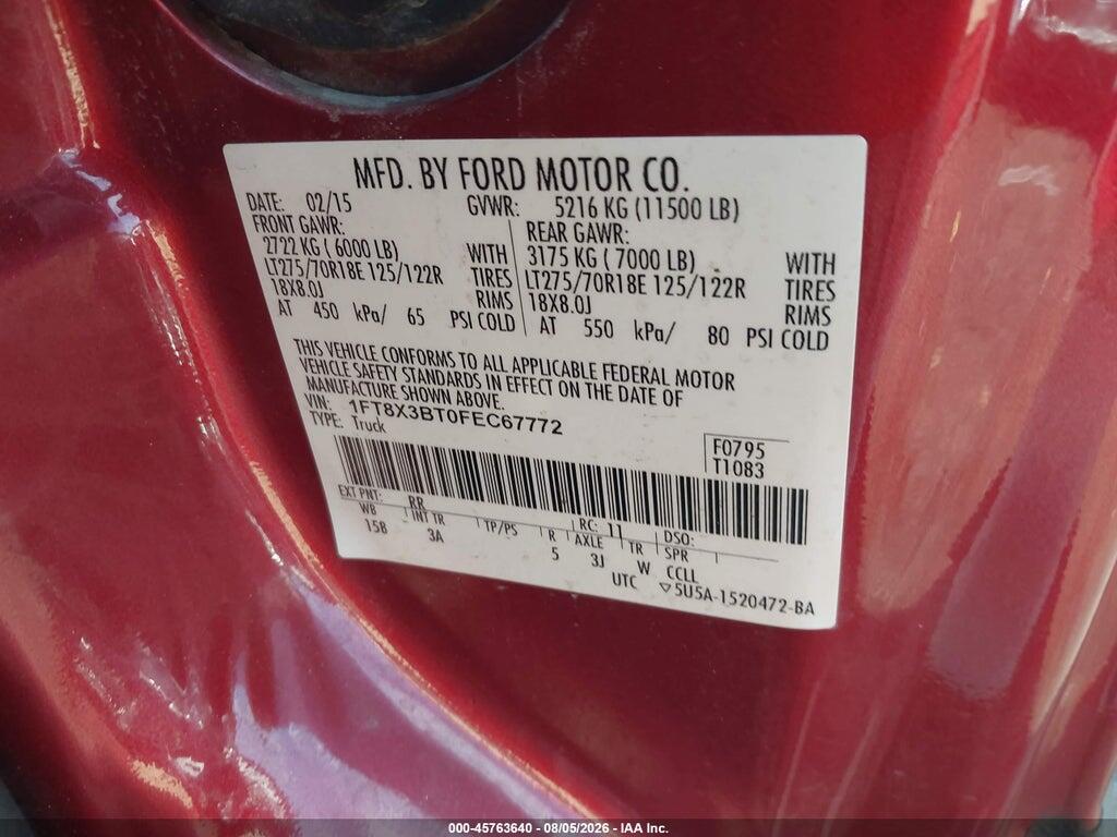 1FT8X3BT0FEC67772 2015 FORD F-350 photo no. 8