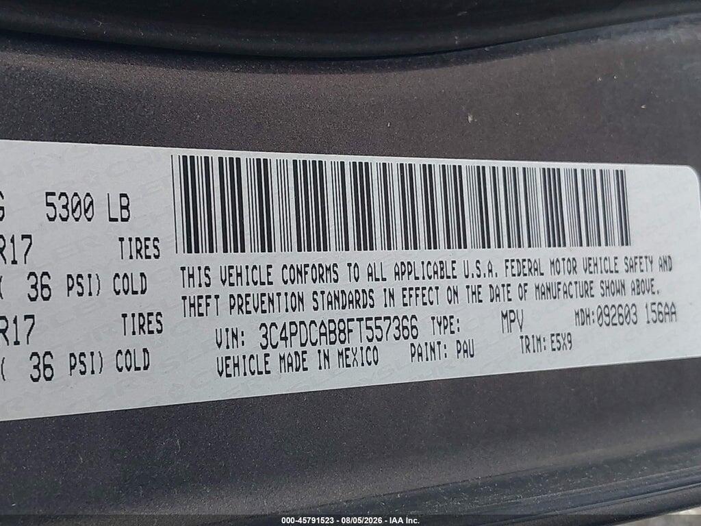 3C4PDCAB8FT557366 2015 DODGE JOURNEY photo no. 9
