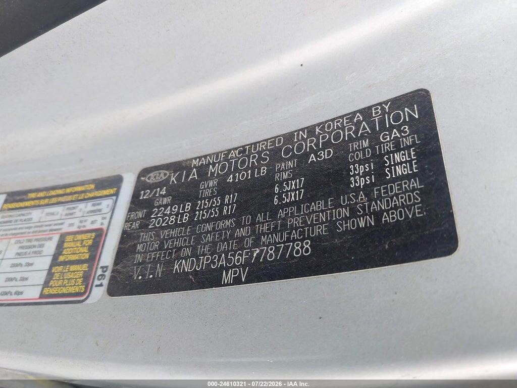 KNDJP3A56F7787788 2015 KIA SOUL photo no. 9