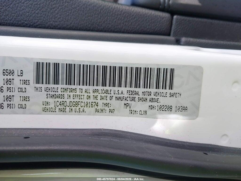 1C4RDJDG8FC101674 2015 DODGE DURANGO photo no. 9