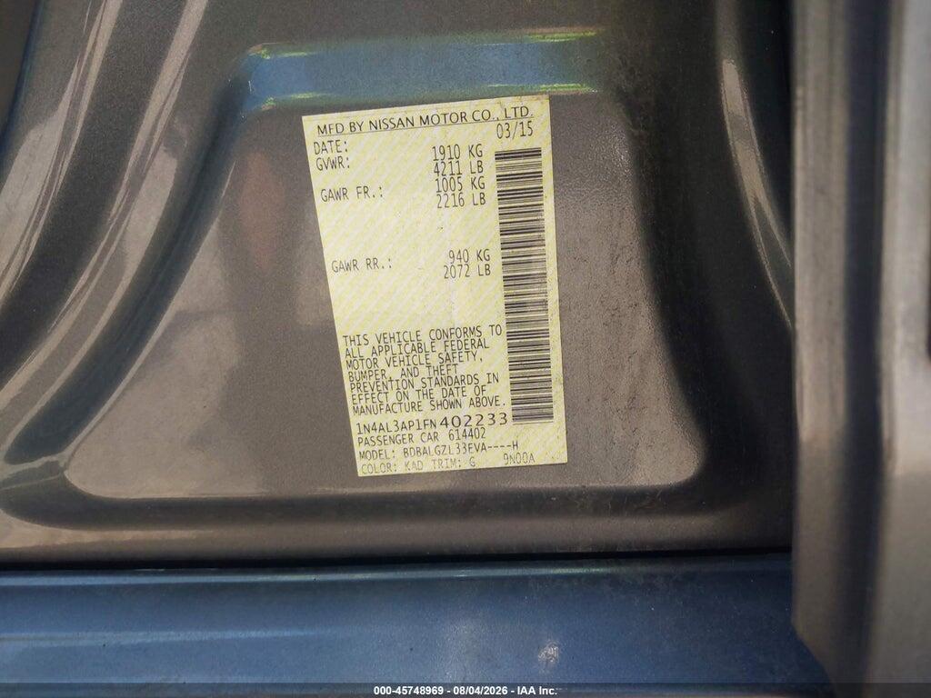 1N4AL3AP1FN402233 2015 NISSAN ALTIMA photo no. 9