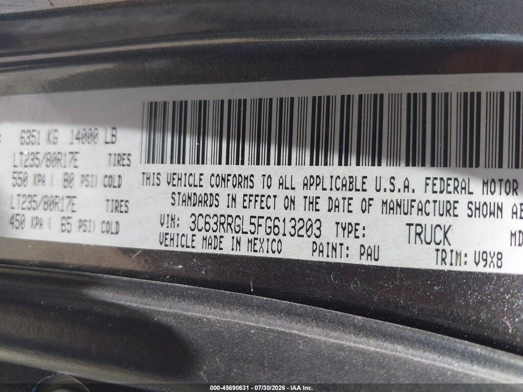 3C63RRGL5FG613203 2015 RAM 3500 photo no. 8