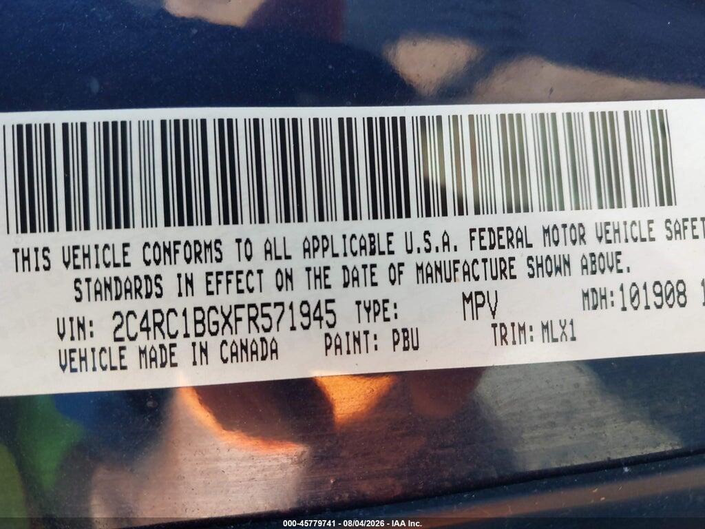2C4RC1BGXFR571945 2015 CHRYSLER TOWN & COUNTRY photo no. 9
