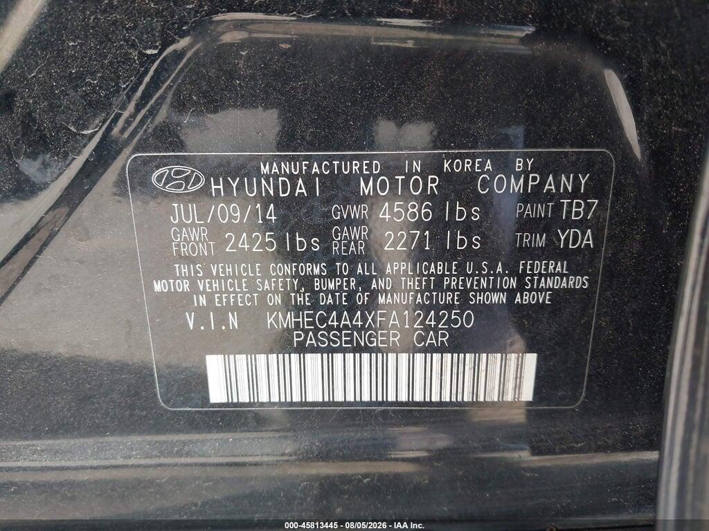 KMHEC4A4XFA124250 2015 HYUNDAI SONATA HYBRID photo no. 9