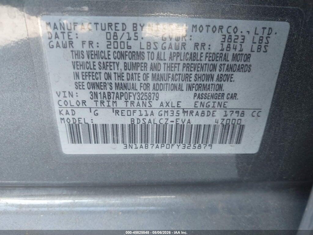 3N1AB7AP0FY325879 2015 NISSAN SENTRA photo no. 9