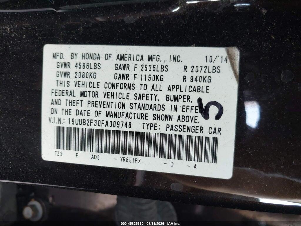19UUB2F30FA009746 2015 ACURA TLX photo no. 9