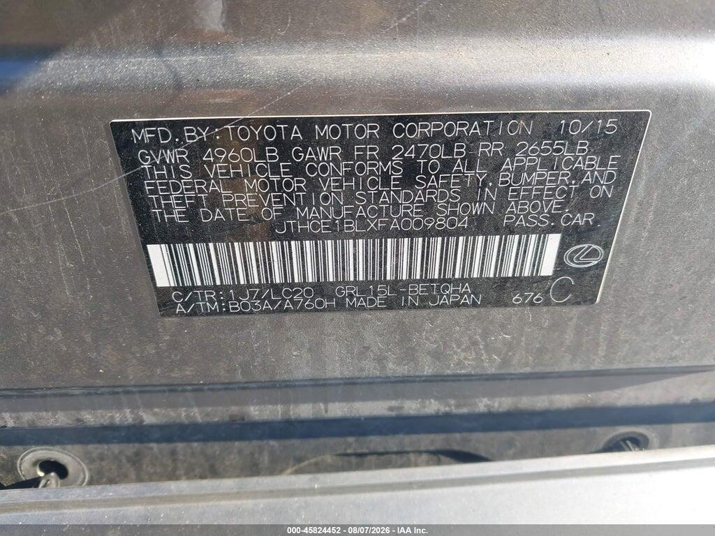 JTHCE1BLXFA009804 2015 LEXUS GS 350 photo no. 9