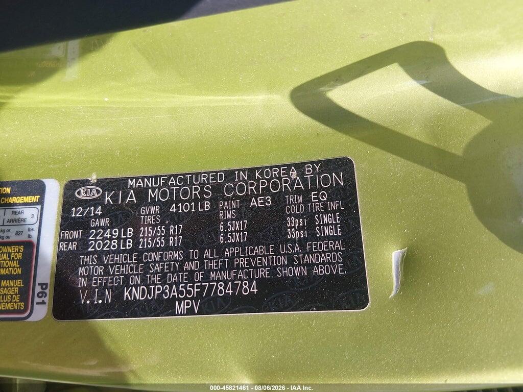 KNDJP3A55F7784784 2015 KIA SOUL photo no. 9