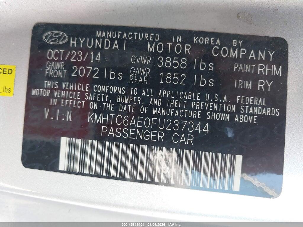KMHTC6AE0FU237344 2015 HYUNDAI VELOSTER photo no. 9