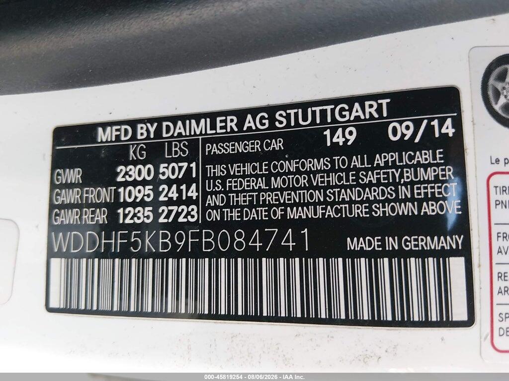 WDDHF5KB9FB084741 2015 MERCEDES-BENZ E 350 photo no. 9