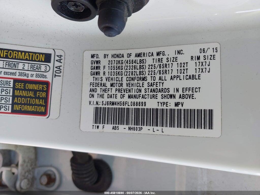 5J6RM4H56FL088699 2015 HONDA CR-V photo no. 9