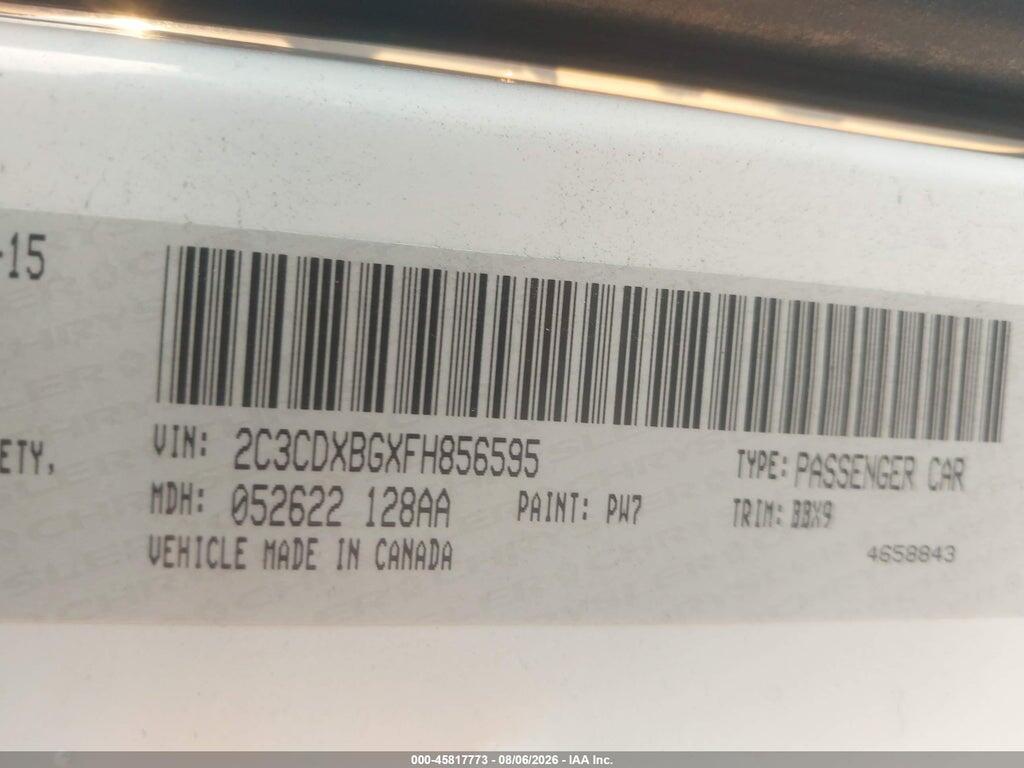 2C3CDXBGXFH856595 2015 DODGE CHARGER photo no. 9
