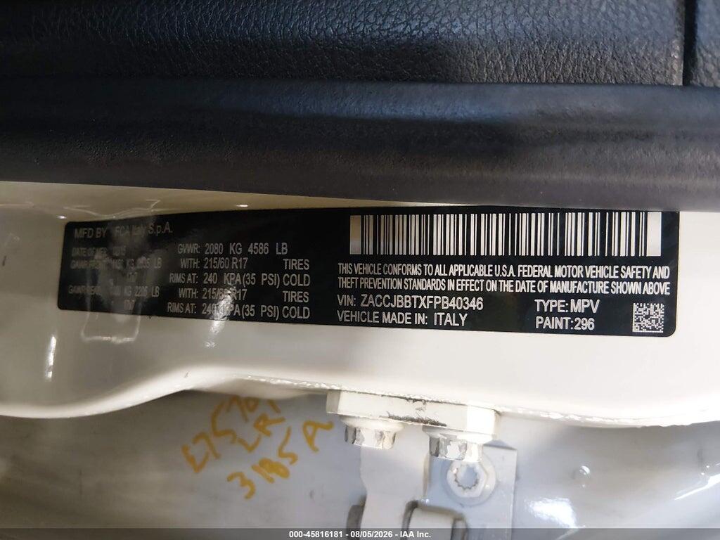 ZACCJBBTXFPB40346 2015 JEEP RENEGADE photo no. 9