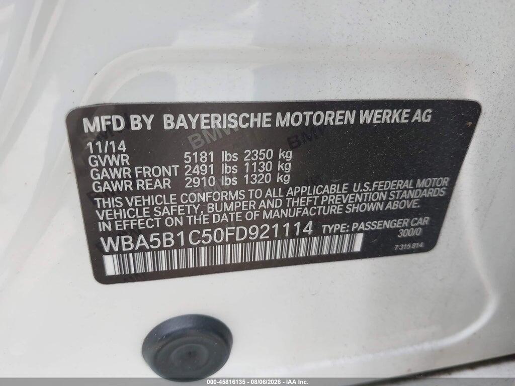 WBA5B1C50FD921114 2015 BMW 535I photo no. 9