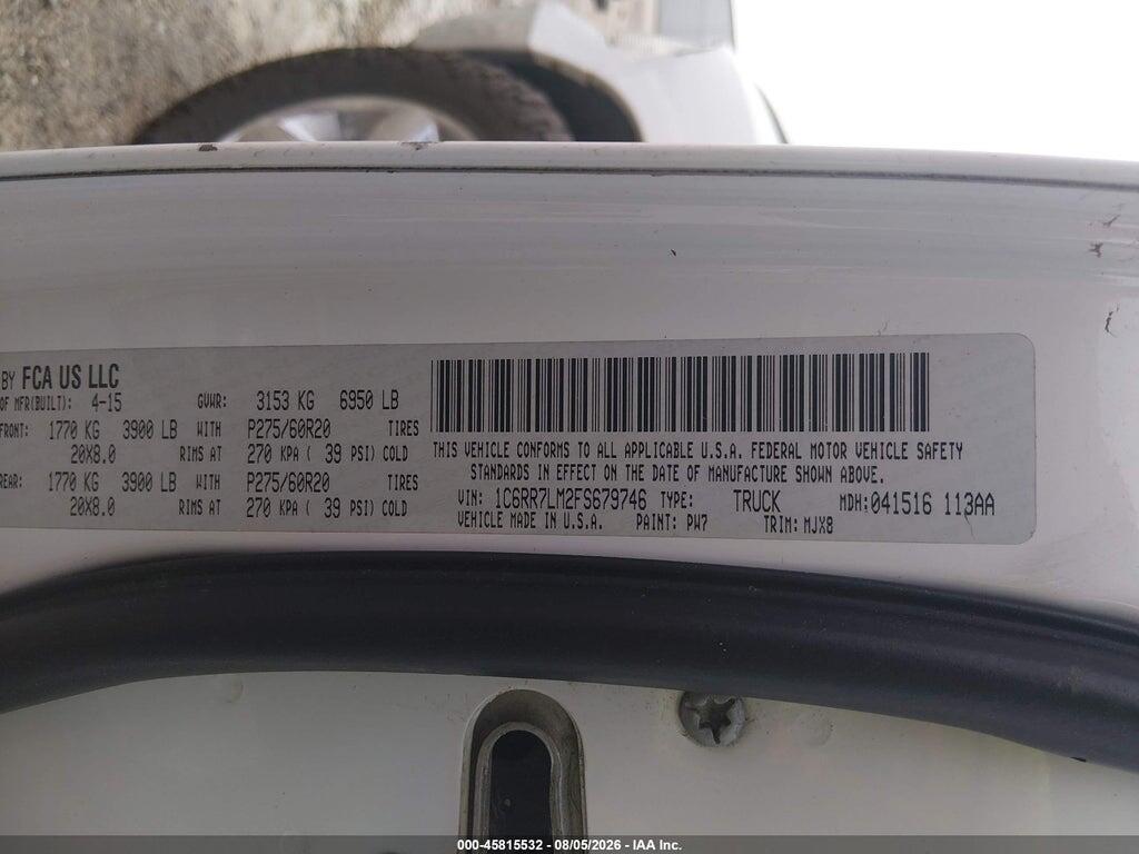 1C6RR7LM2FS679746 2015 RAM 1500 photo no. 9