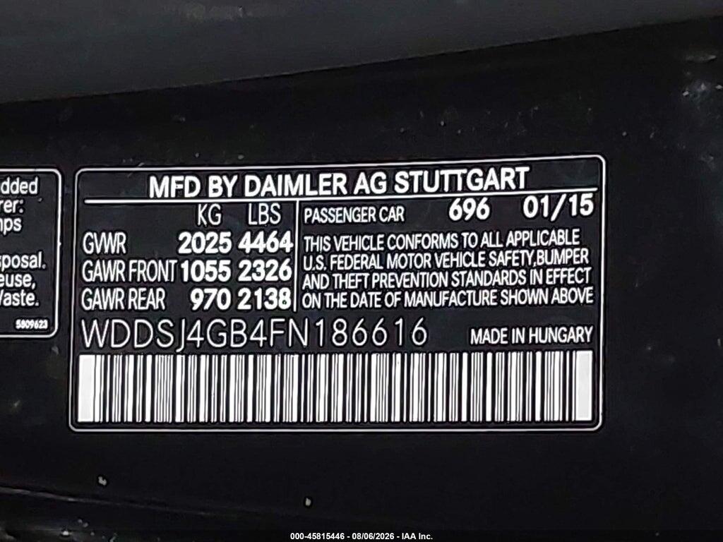WDDSJ4GB4FN186616 2015 MERCEDES-BENZ CLA 250 photo no. 9