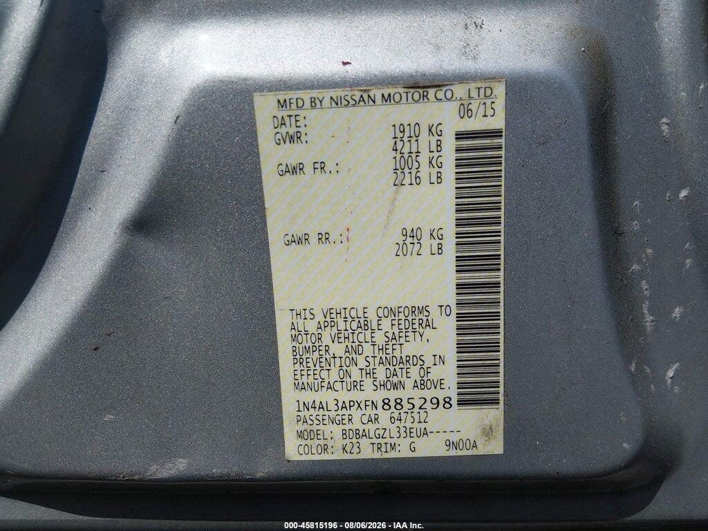 1N4AL3APXFN885298 2015 NISSAN ALTIMA photo no. 9