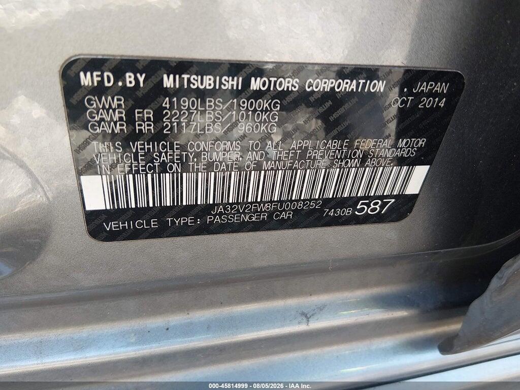 JA32V2FW8FU008252 2015 MITSUBISHI LANCER photo no. 9