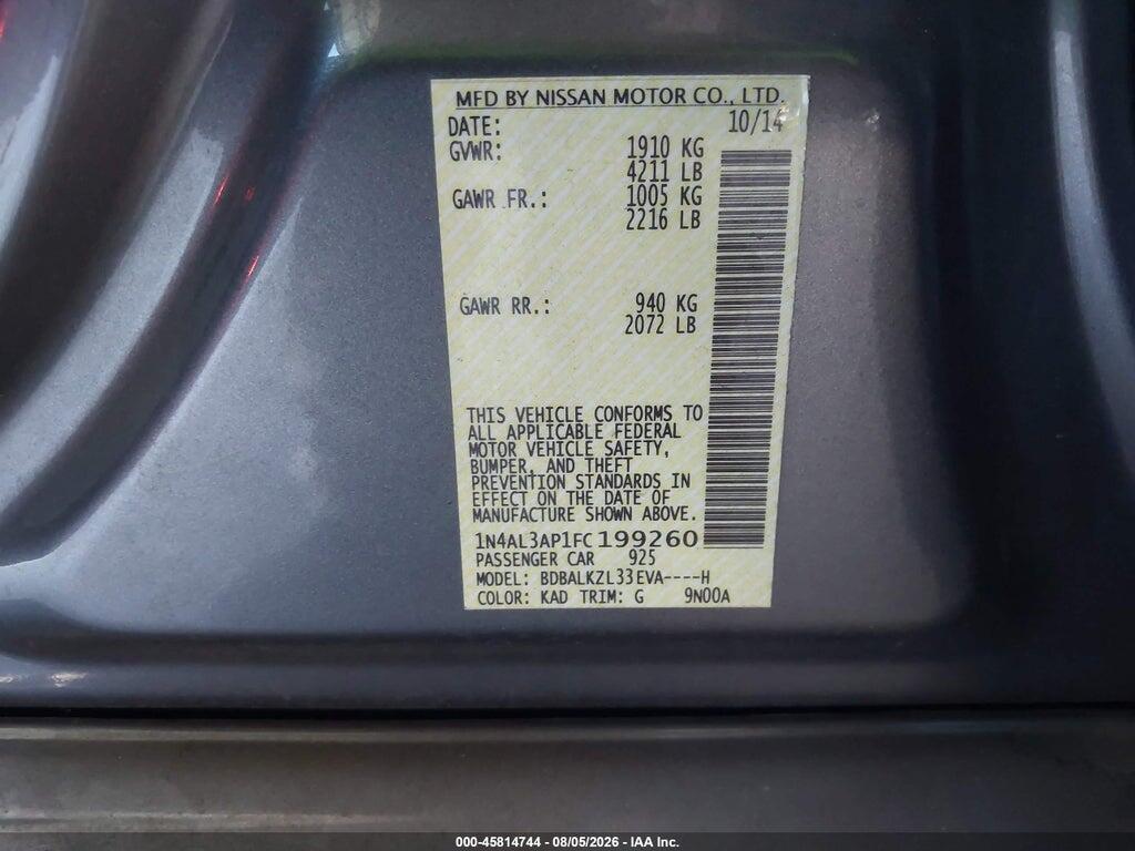 1N4AL3AP1FC199260 2015 NISSAN ALTIMA photo no. 9