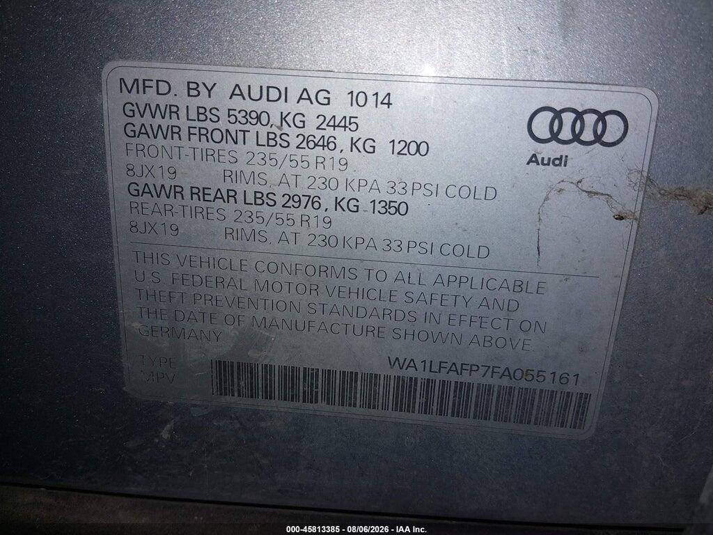 WA1LFAFP7FA055161 2015 AUDI Q5 photo no. 9