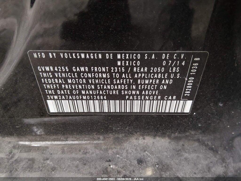 3VW2A7AU0FM012684 2015 VOLKSWAGEN GOLF photo no. 9