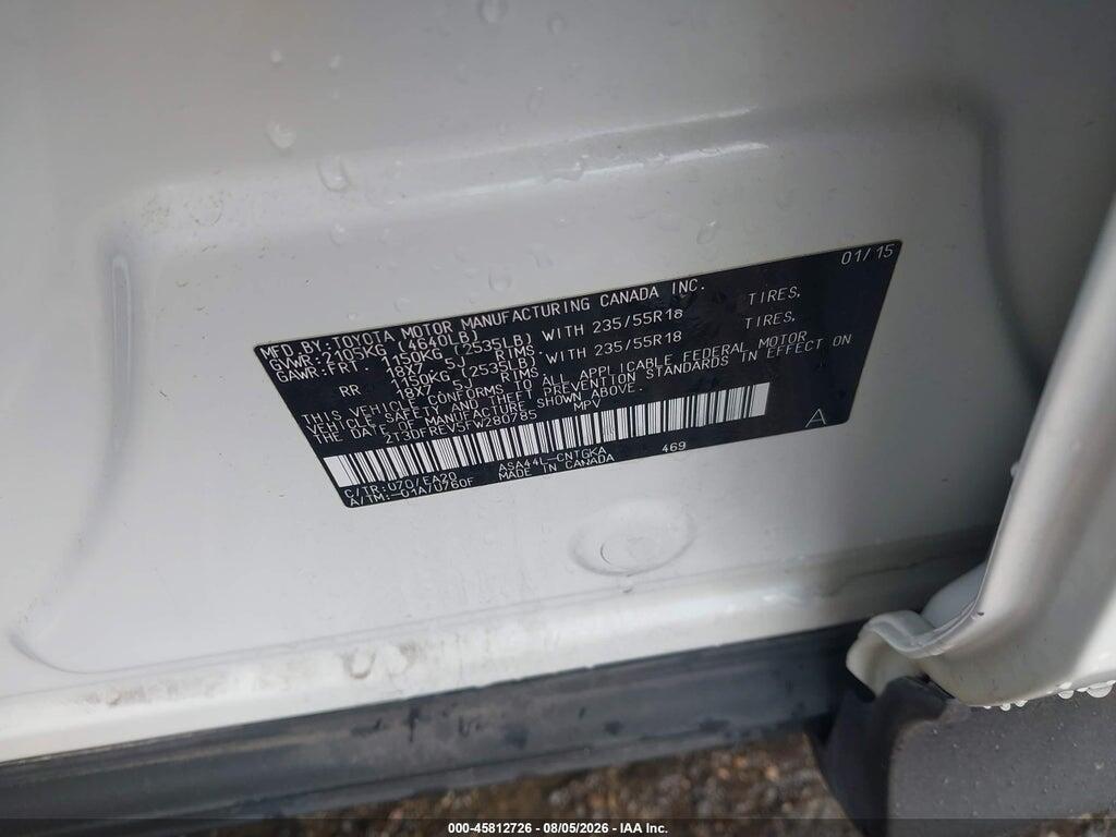 2T3DFREV5FW280785 2015 TOYOTA RAV4 photo no. 9