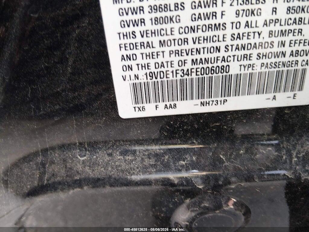 19VDE1F34FE006080 2015 ACURA ILX photo no. 9