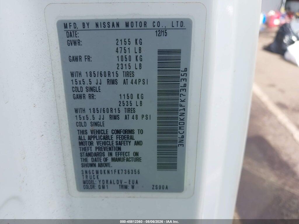 3N6CM0KN1FK736356 2015 NISSAN NV200 photo no. 9